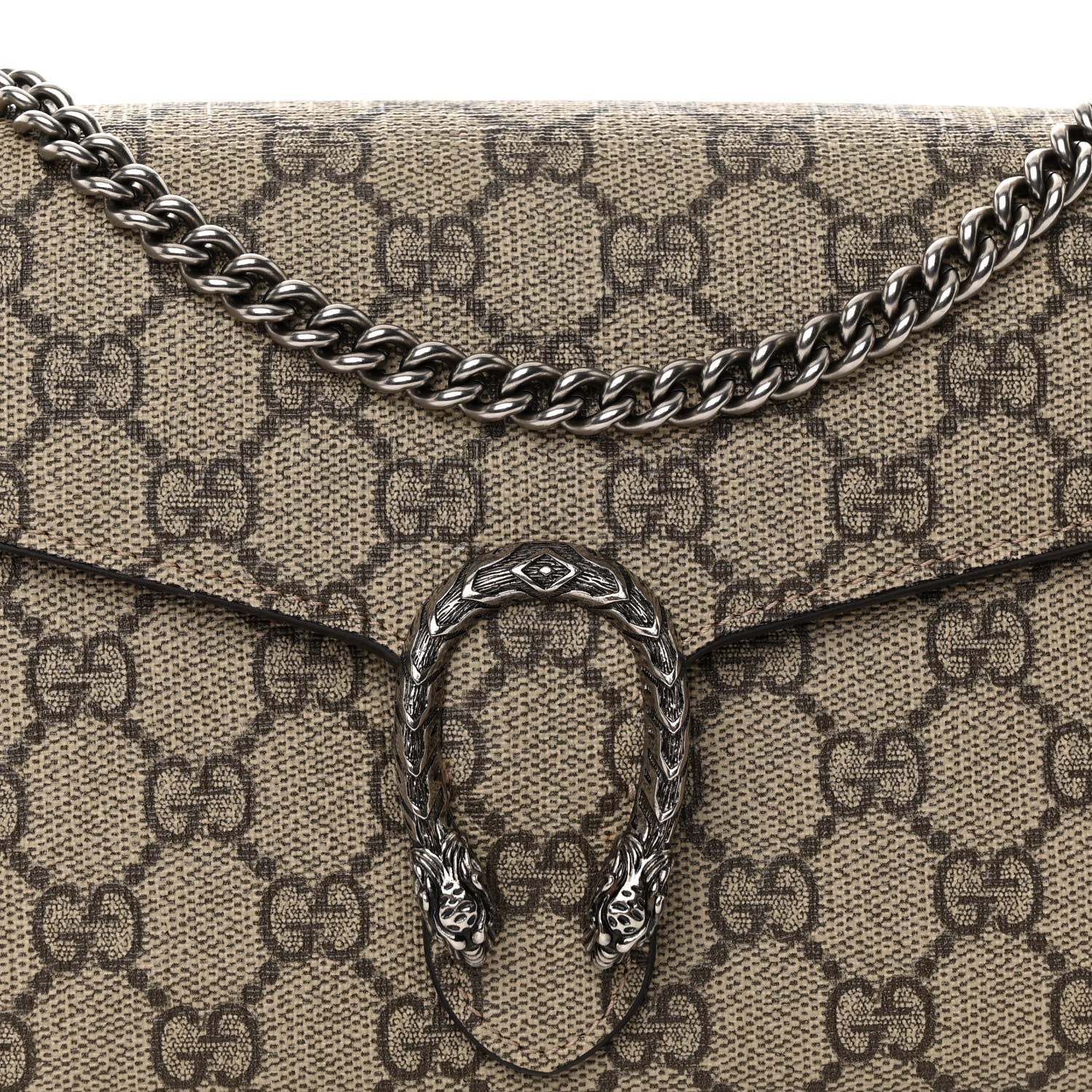 Gucci GG Supreme Monogram Mini Dionysus Chain Wallet Beige Vulcanic Red 8 of 10