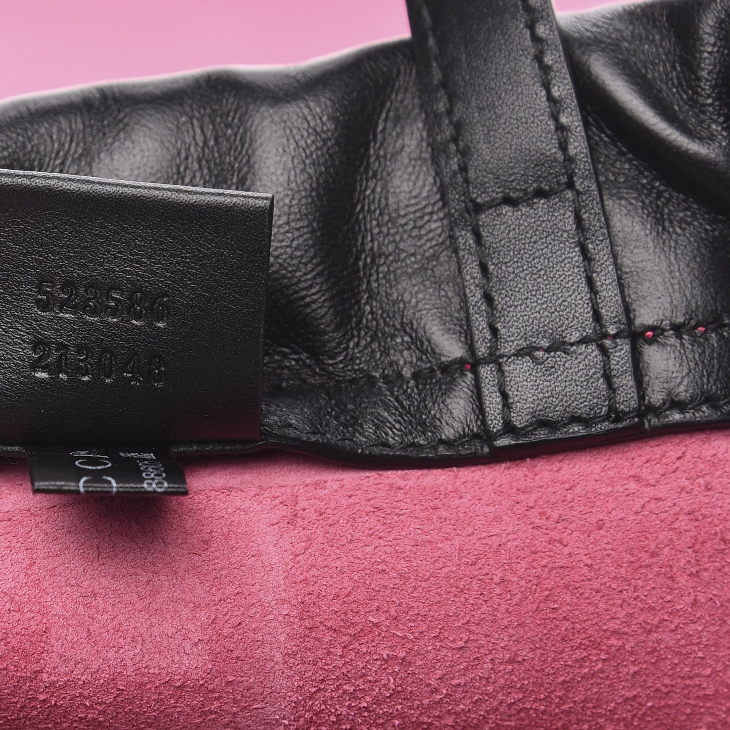 Grained Calfskin Logo Drawstring Backpack Box Pink Green Black