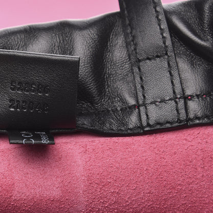 Gucci Grained Calfskin Logo Drawstring Backpack Box Pink Green Black 6 of 9