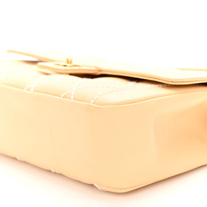 Chanel Calfskin Quilted Wild Stitch Top Handle Flap Beige 9 of 9