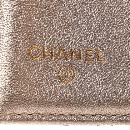 Chanel Metallic Perforated Lambskin Quilted Large Flap Wallet  Light Pink 6 of 12