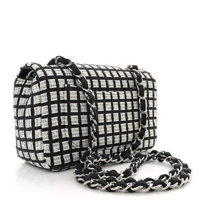 Chanel Ribbon Tweed Mini Rectangular Flap Black Ivory 2 of 11