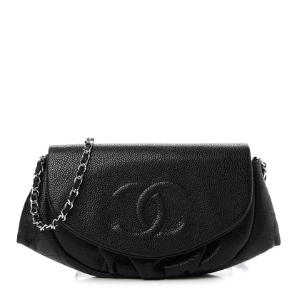 Chanel Caviar Half Moon Wallet On Chain WOC Black 1 of 11