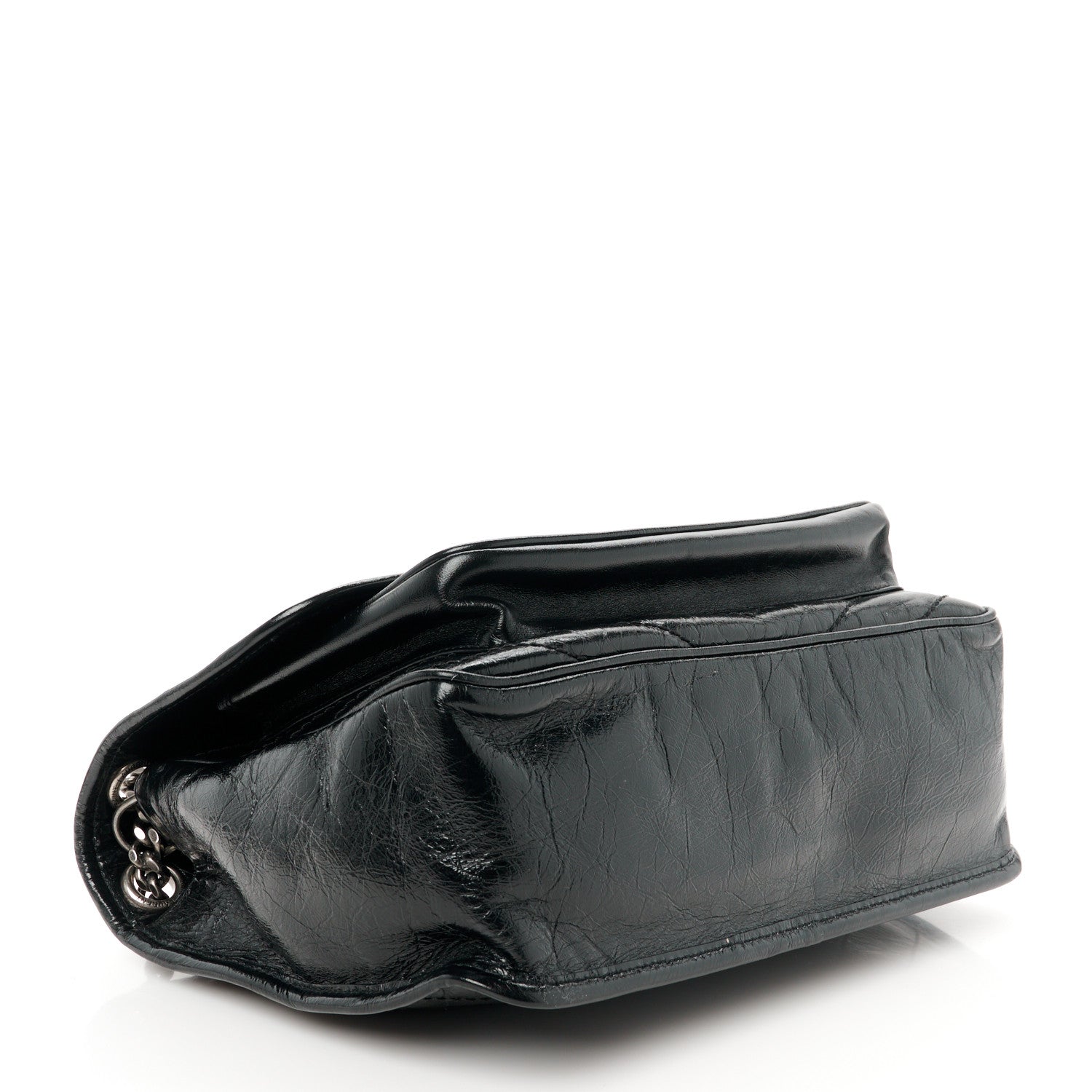 Saint Laurent Crinkled Calfskin Matelasse Monogram Medium Niki Chain Satchel Black 4 of 11