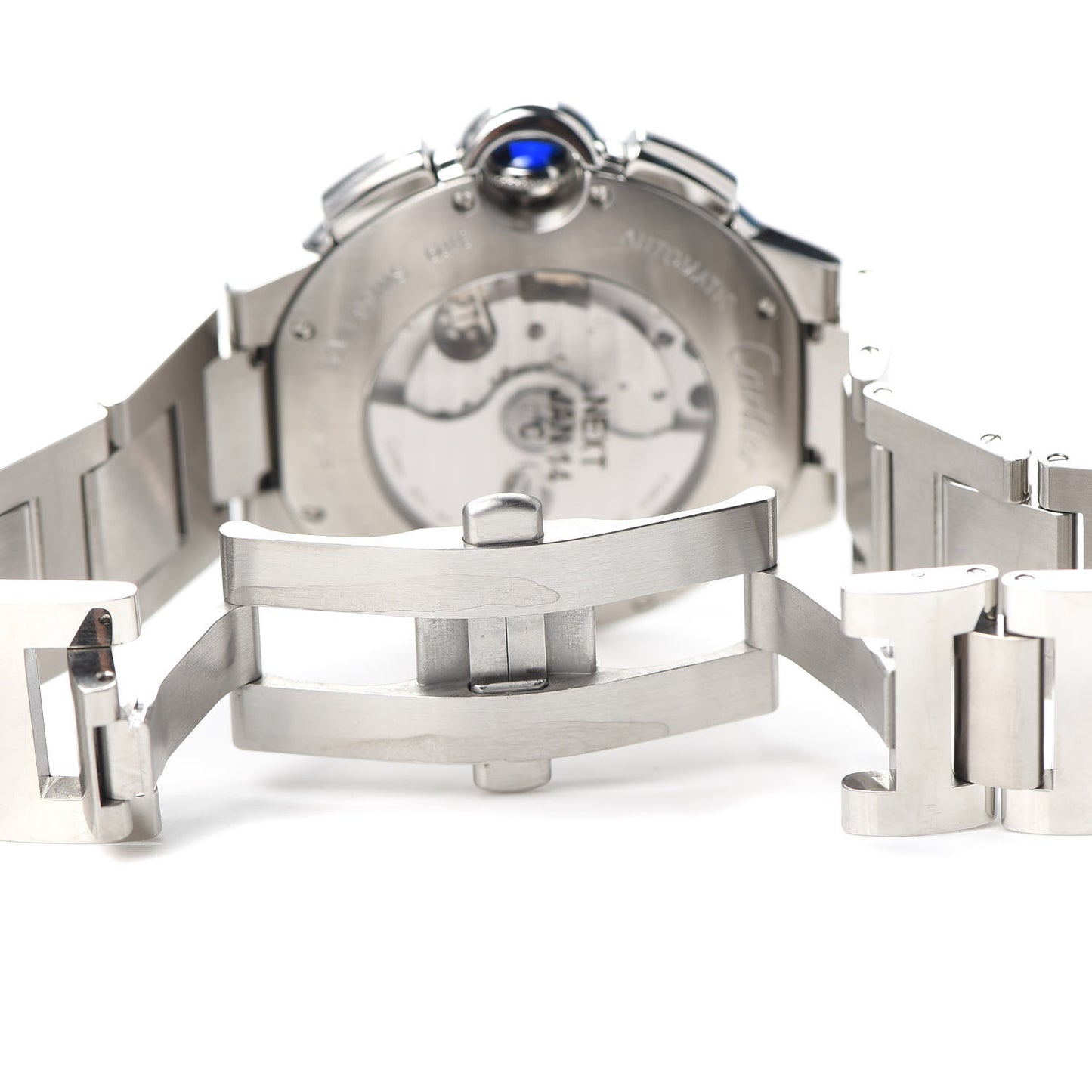 Stainless Steel 44mm Ballon Bleu De Cartier Chronograph Automatic Watch Black