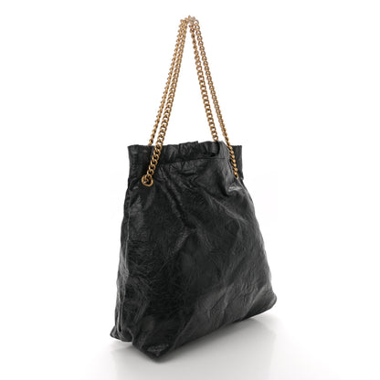 Balenciaga Crushed Calfskin Crush Medium Chain Tote Black 3 of 10
