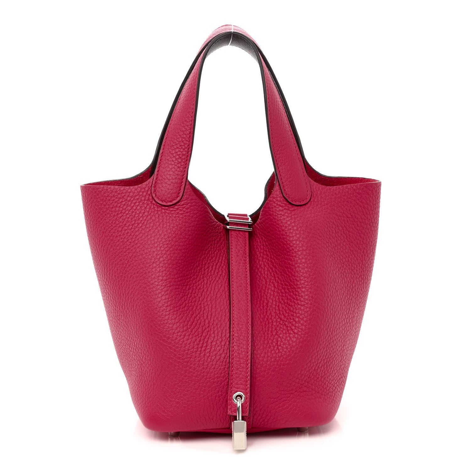 Hermes Taurillon Clemence Swift Eclat Picotin Lock 18 PM Framboise Rouge Sellier 1 of 9