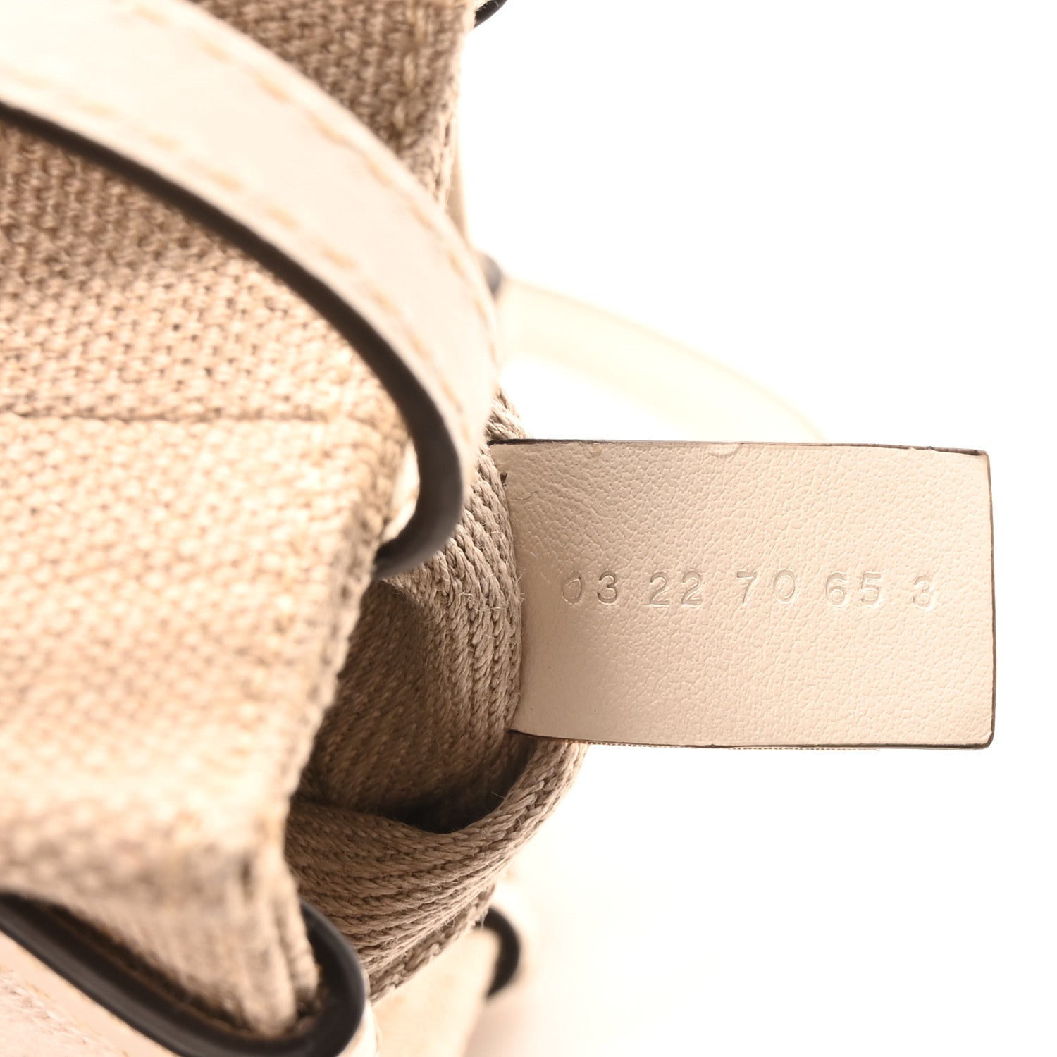 Chloe Cotton Calfskin Nano Woody Ribbon Tote With Strap White 7 of 10