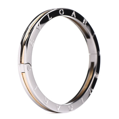 Bulgari 18K Yellow Gold Stainless Steel B.Zero1 Bangle Bracelet 7 of 8