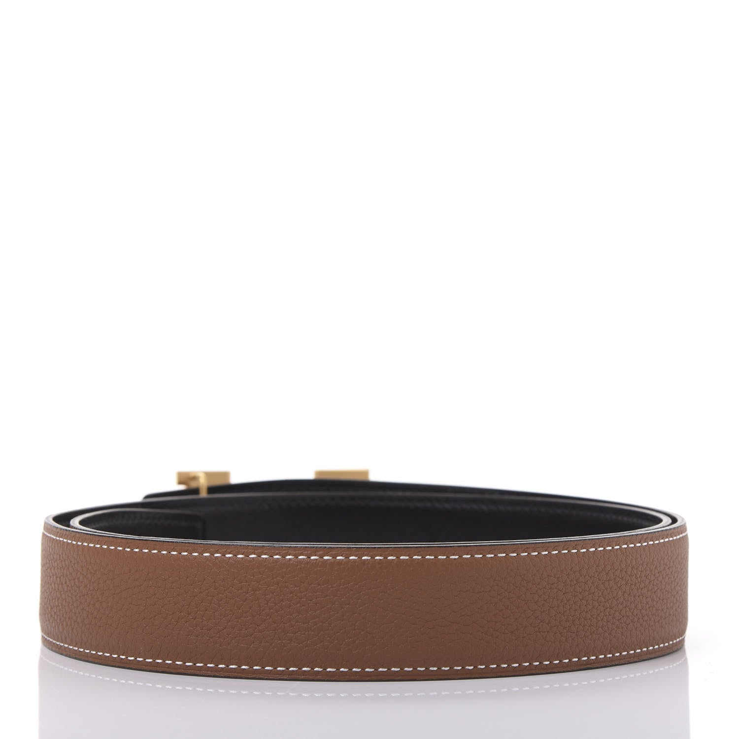 Hermes Box Togo 32mm H Belt 85 Black Gold 2 of 6