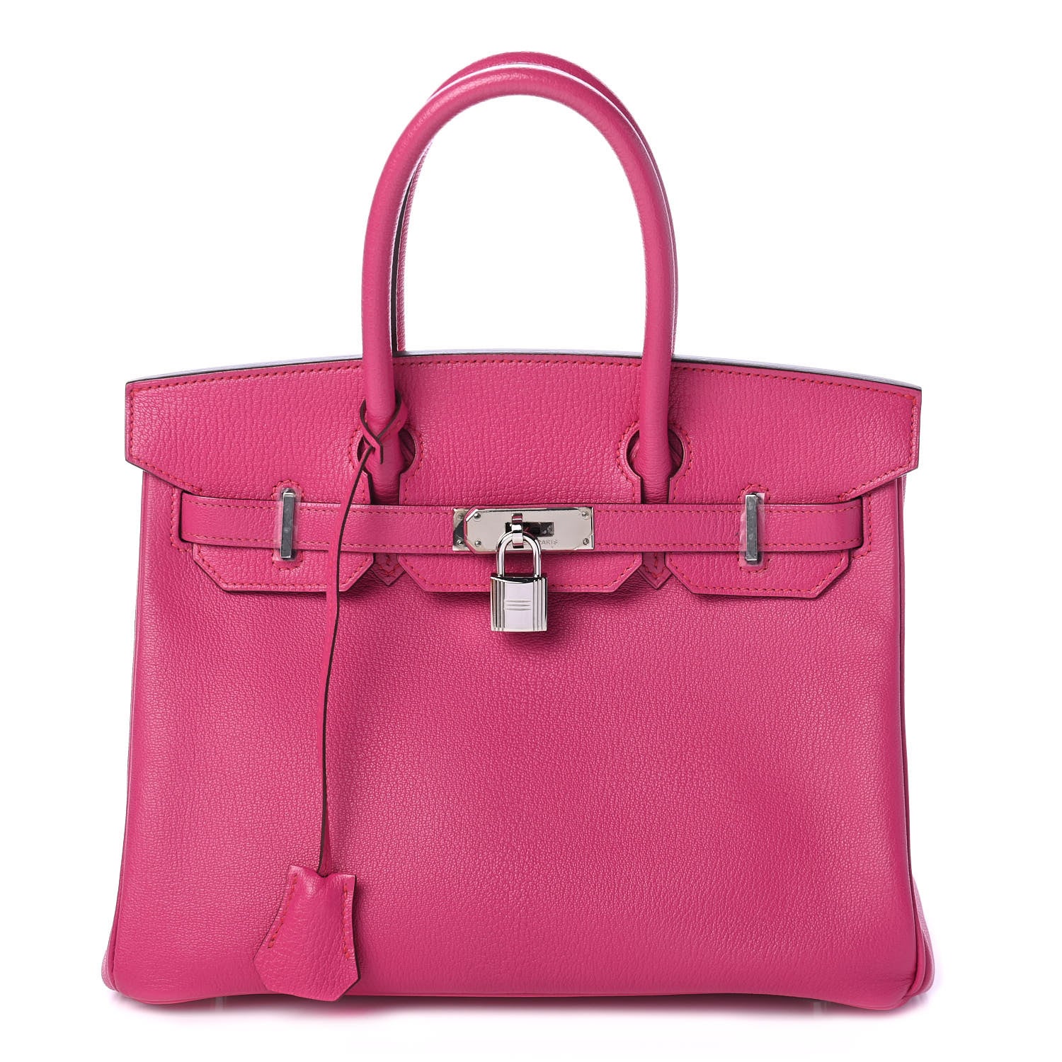Hermes Chevre Mysore Horseshoe Birkin 30 Rose Shocking 1 of 10