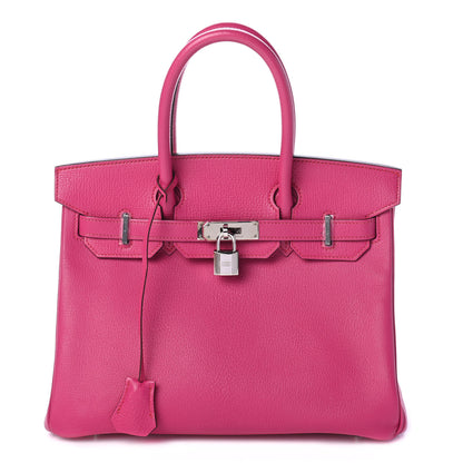 Hermes Chevre Mysore Horseshoe Birkin 30 Rose Shocking 1 of 10