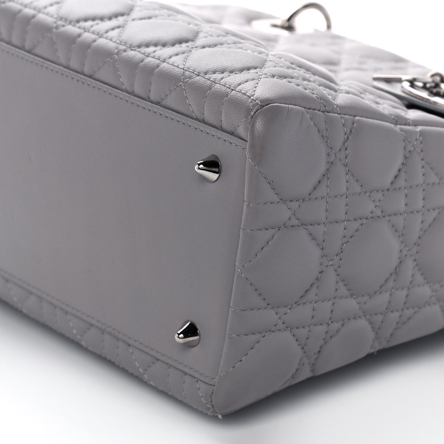 Lambskin Cannage Medium Lady Dior Grey
