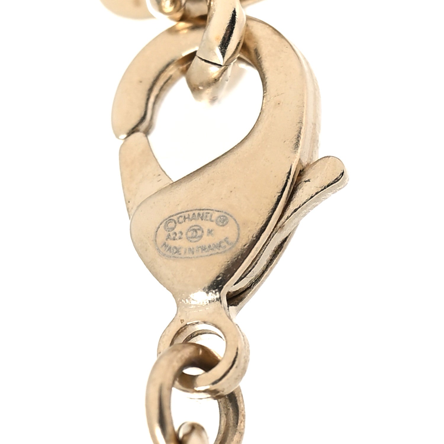 Chanel Pearl Crystal Baguette CC Short Necklace Gold 5 of 5