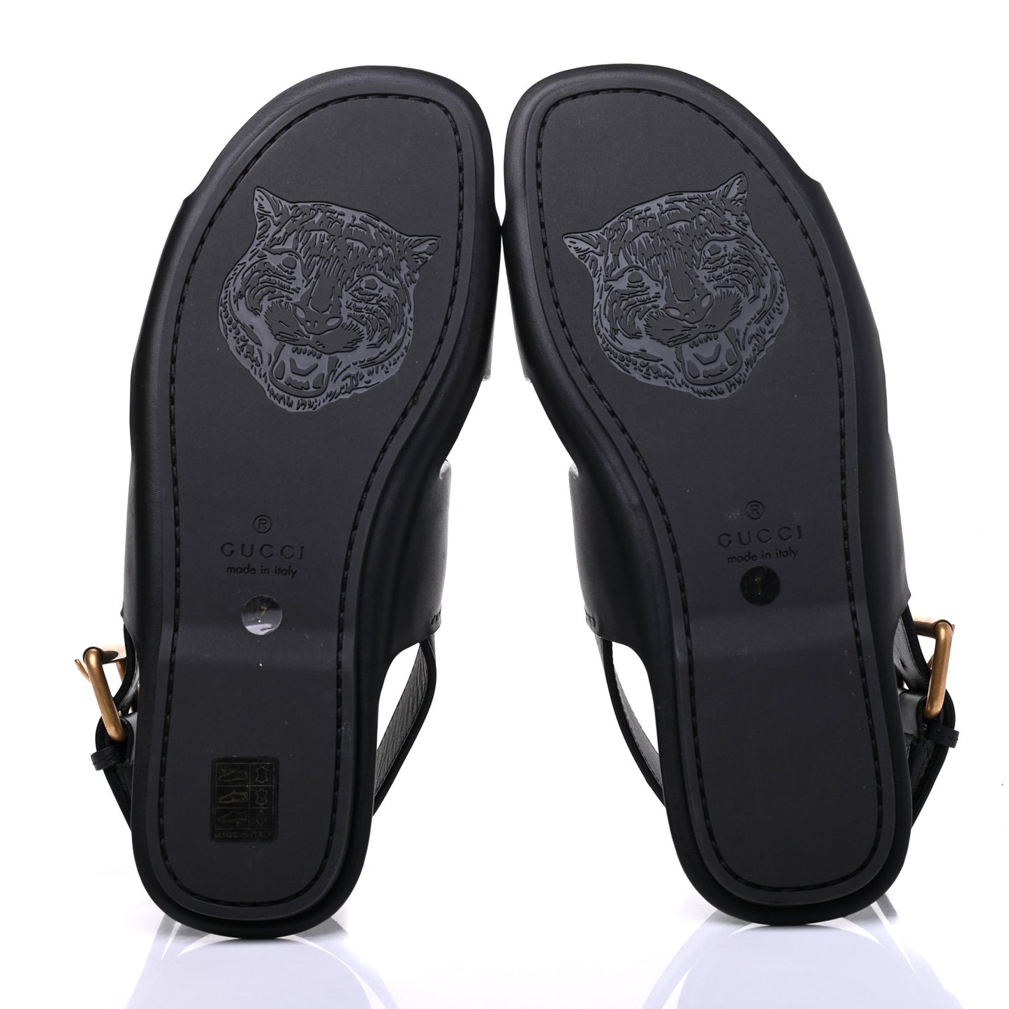Calfskin Mens GG Marmont Sandals 7 Black