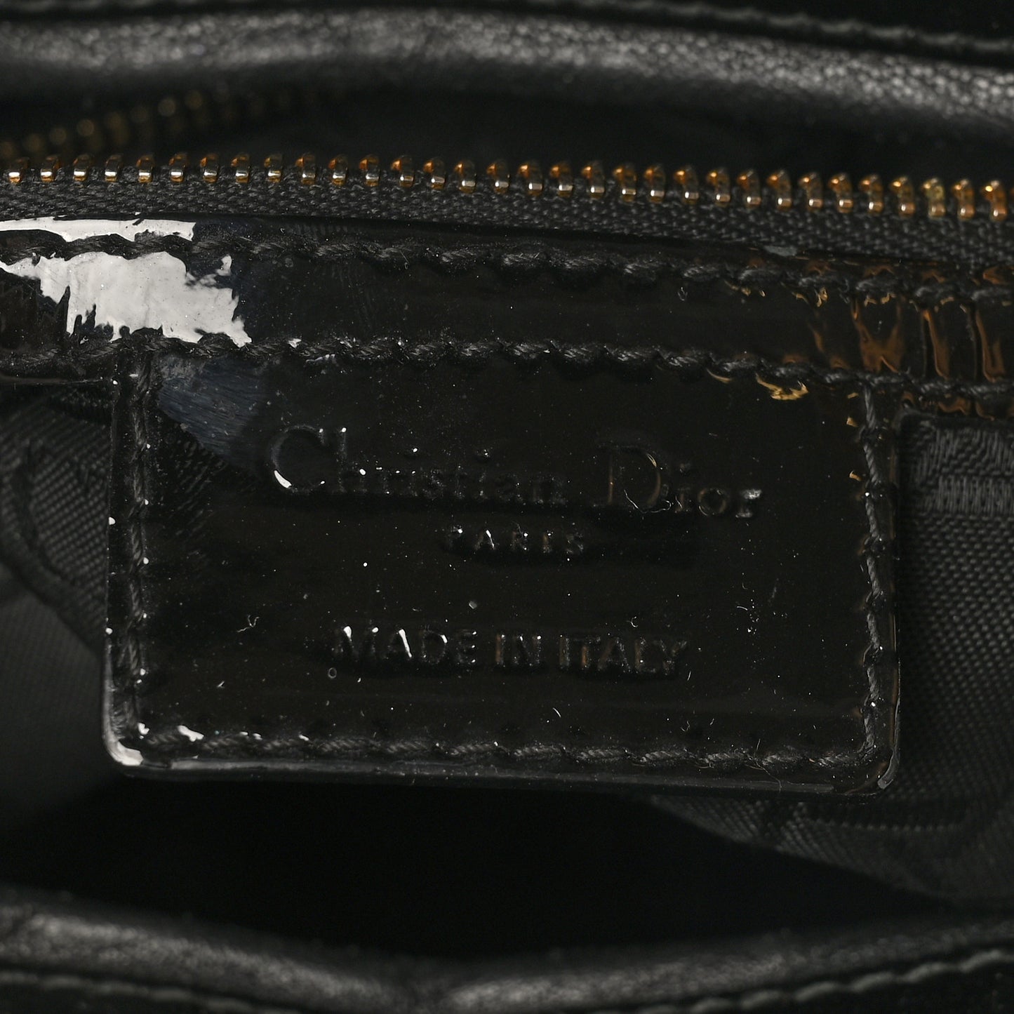 Patent Cannage Large Lady Dior Black