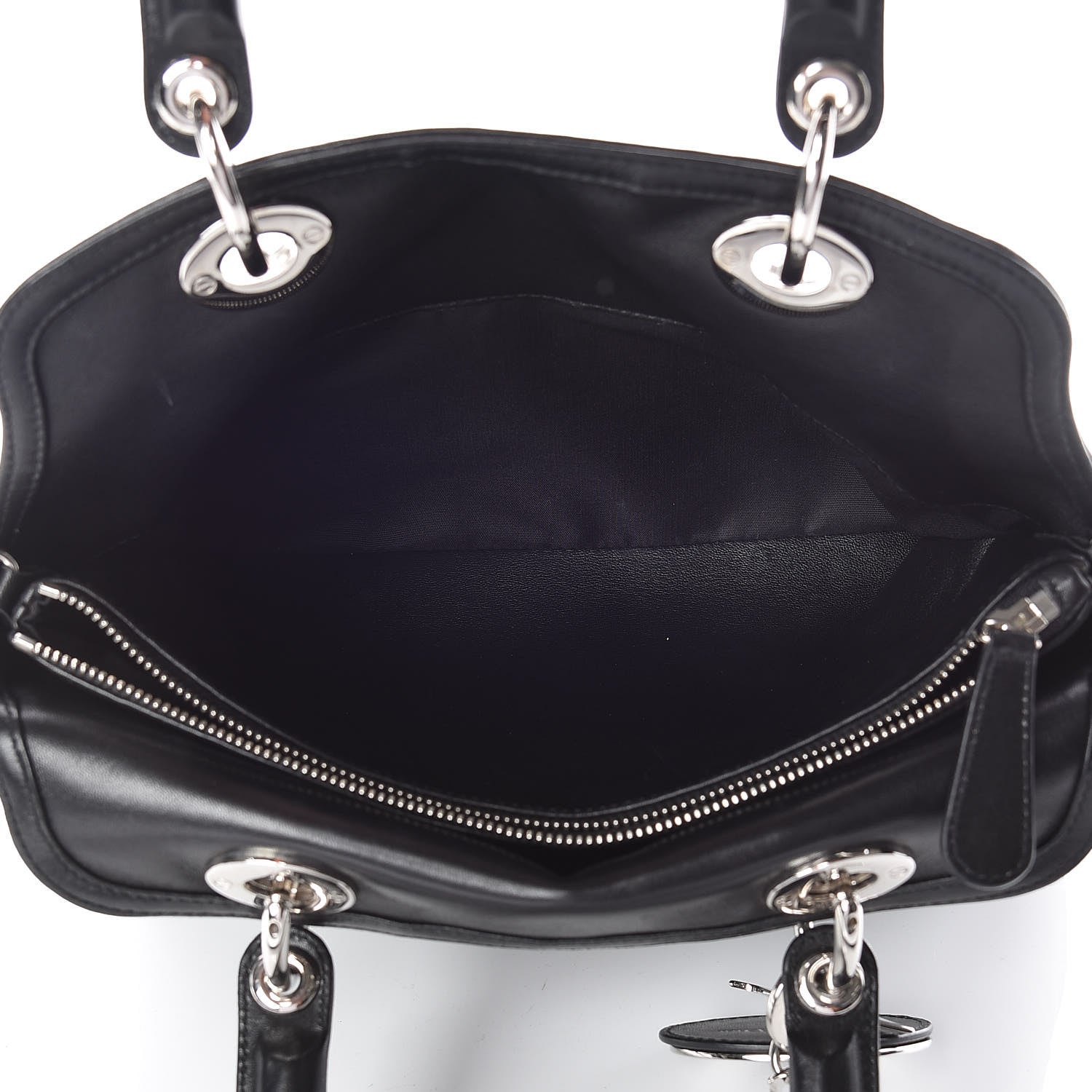 Christian Dior Lambskin Cannage Medium Granville Tote Black 6 of 20
