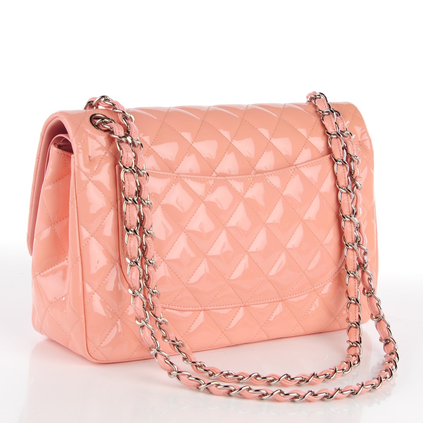 Patent Quilted Jumbo Double Flap Pink