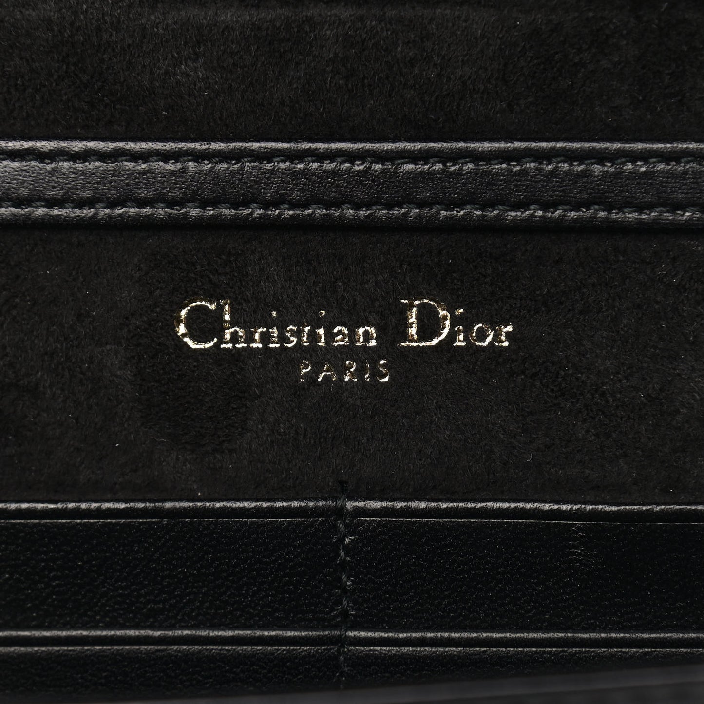Patent Studded Diorama Wallet on Chain Pouch Black