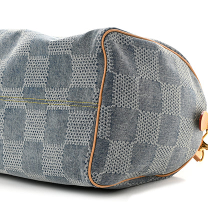 Louis Vuitton Damier Denim 3D Speedy Bandouliere 40 Bleu 8 of 8