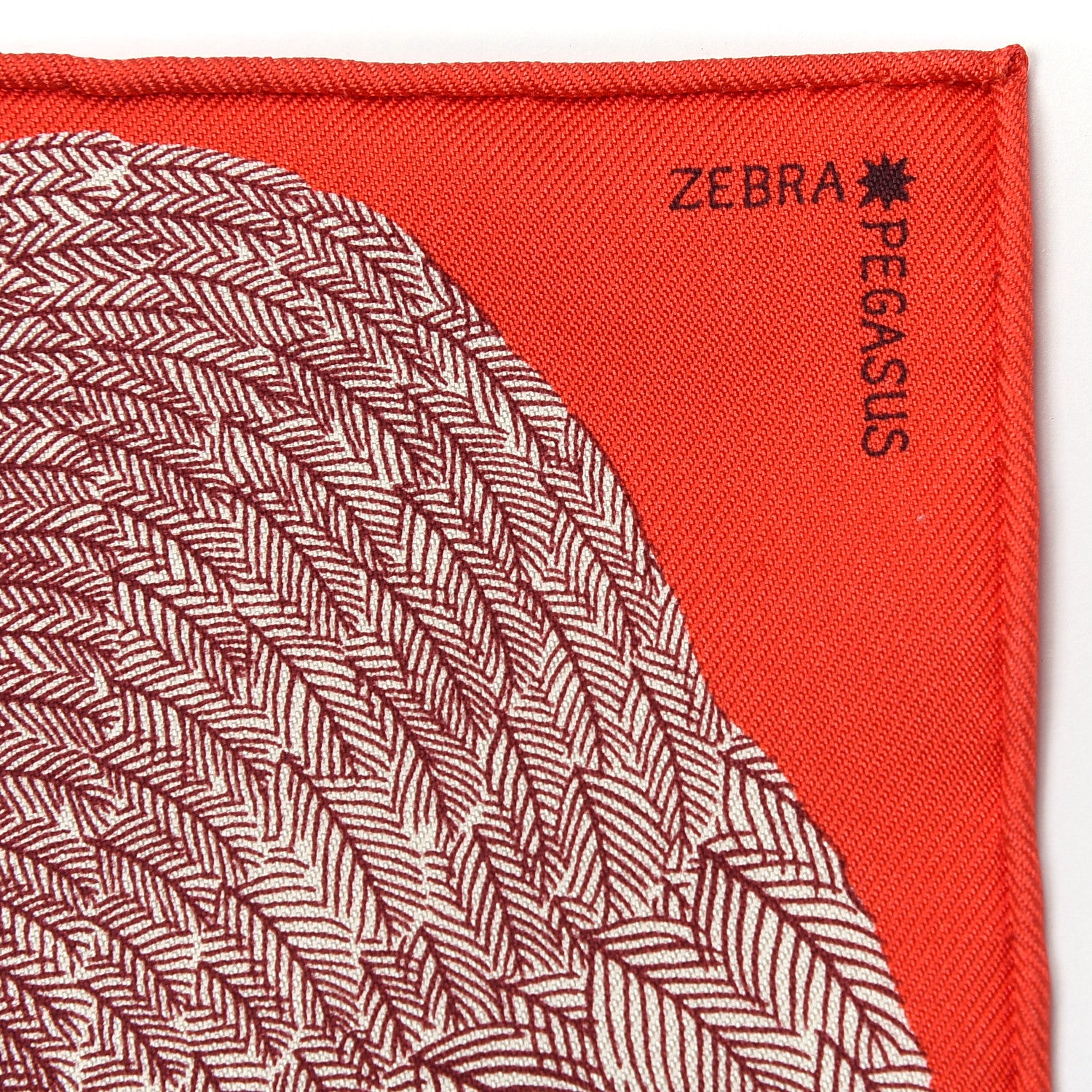 Hermes Silk Carre Zebra Pegasus Nano Scarf 20 Rouge Bordeaux Black 2 of 4