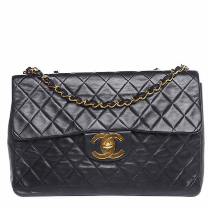 Chanel Lambskin Quilted XL Jumbo Single Flap Black 1 of 7
