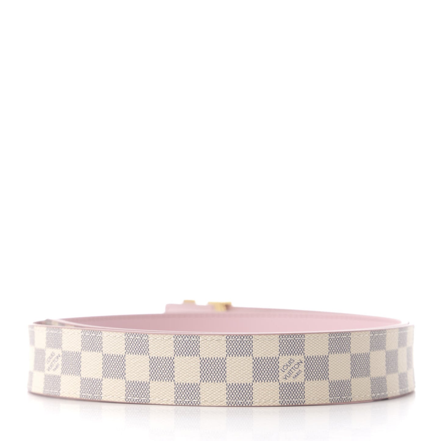 Damier Azur 30mm LV Initiales Reversible Belt 80 32 Pink