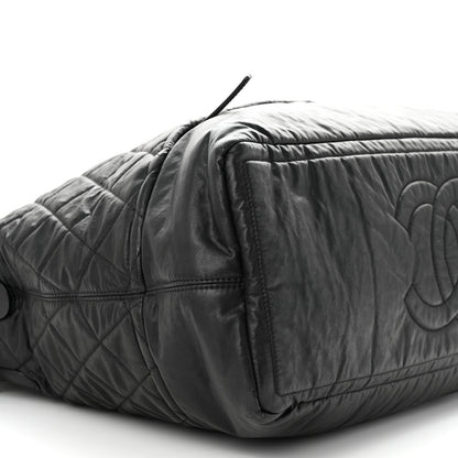 Chanel Coated Canvas Quilted Large Garment Travel Bag Black 9 of 10