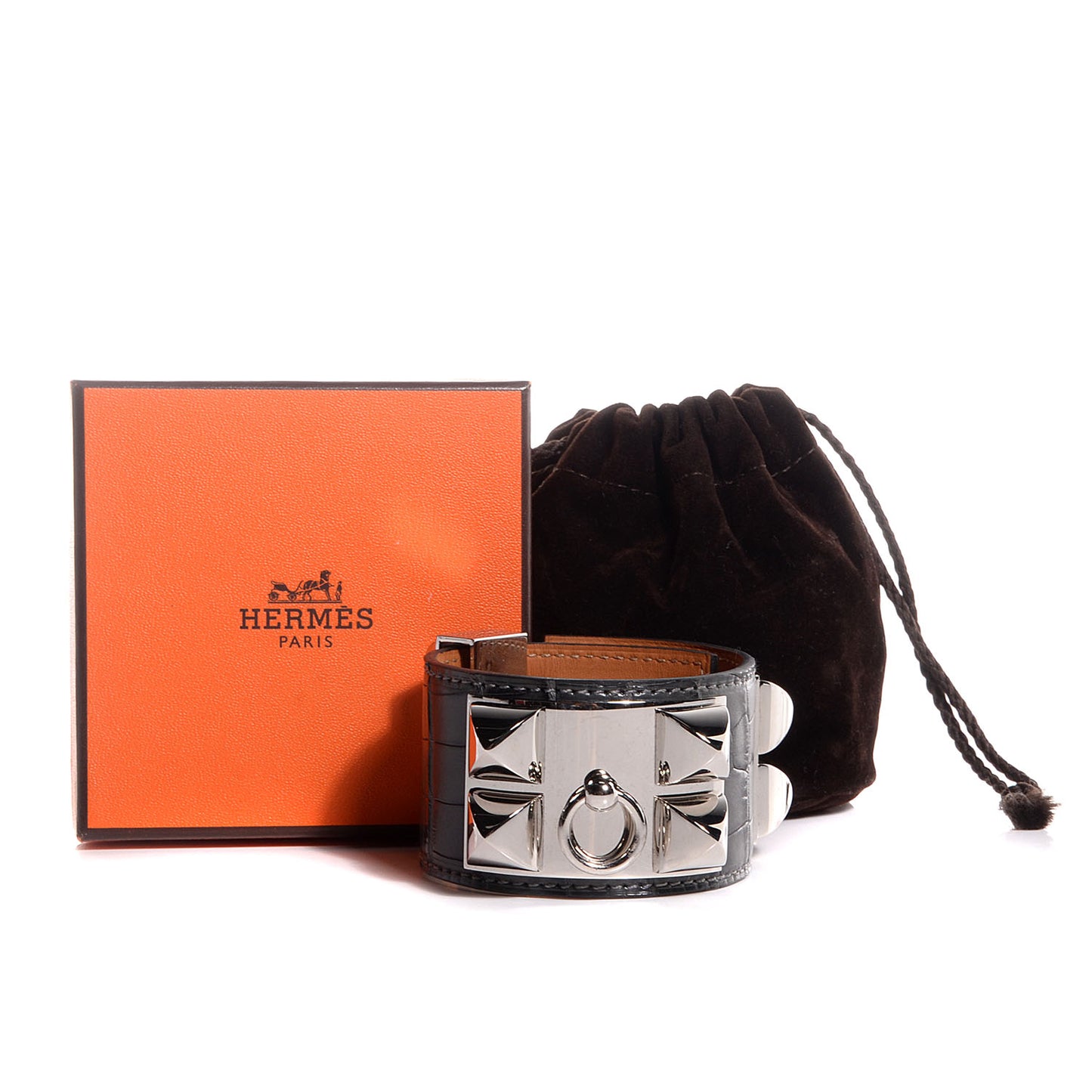 Matte Alligator Collier De Chien CDC Bracelet S Graphite