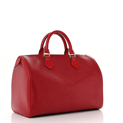 Louis Vuitton Epi Speedy 30 Castillan Red 3 of 14