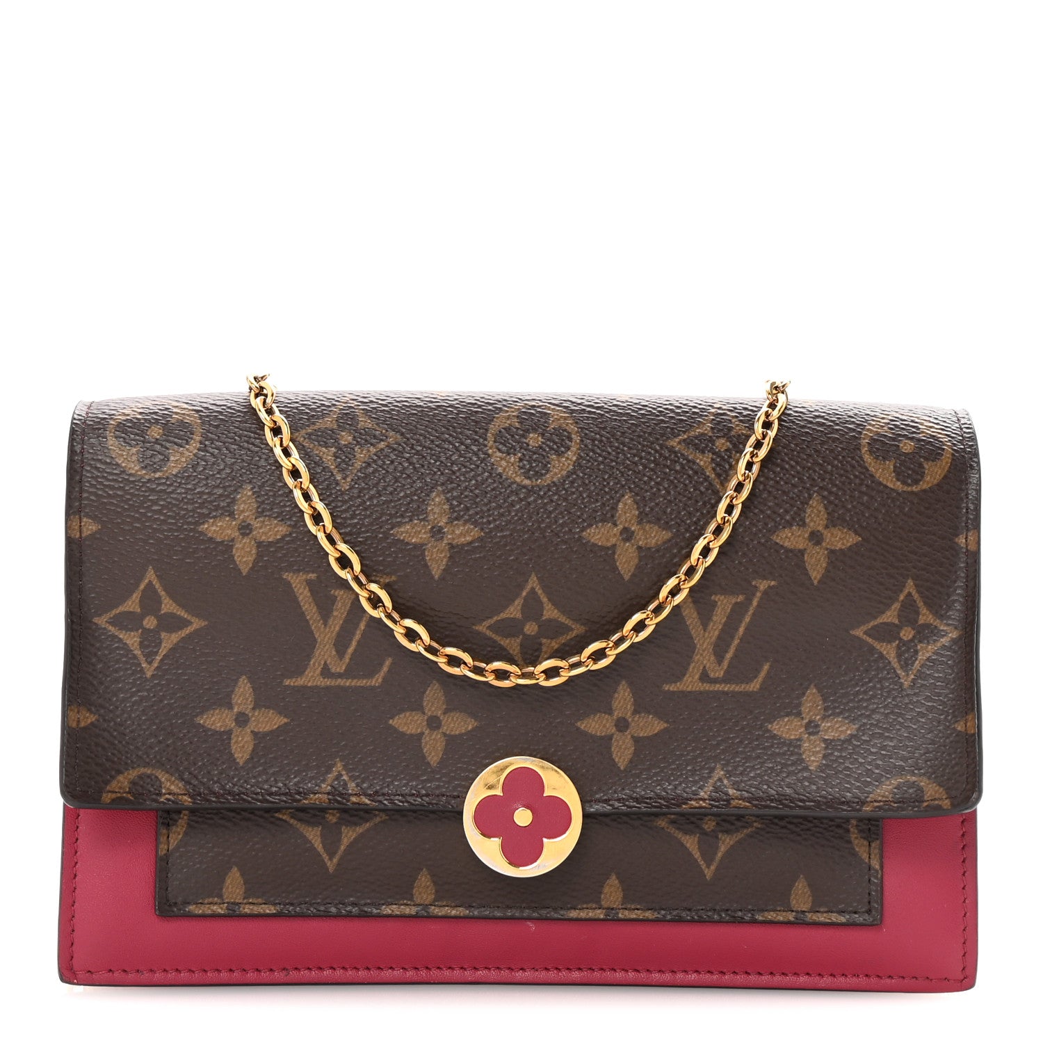 Louis Vuitton Monogram Flore Chain Wallet Fuchsia 1 of 9