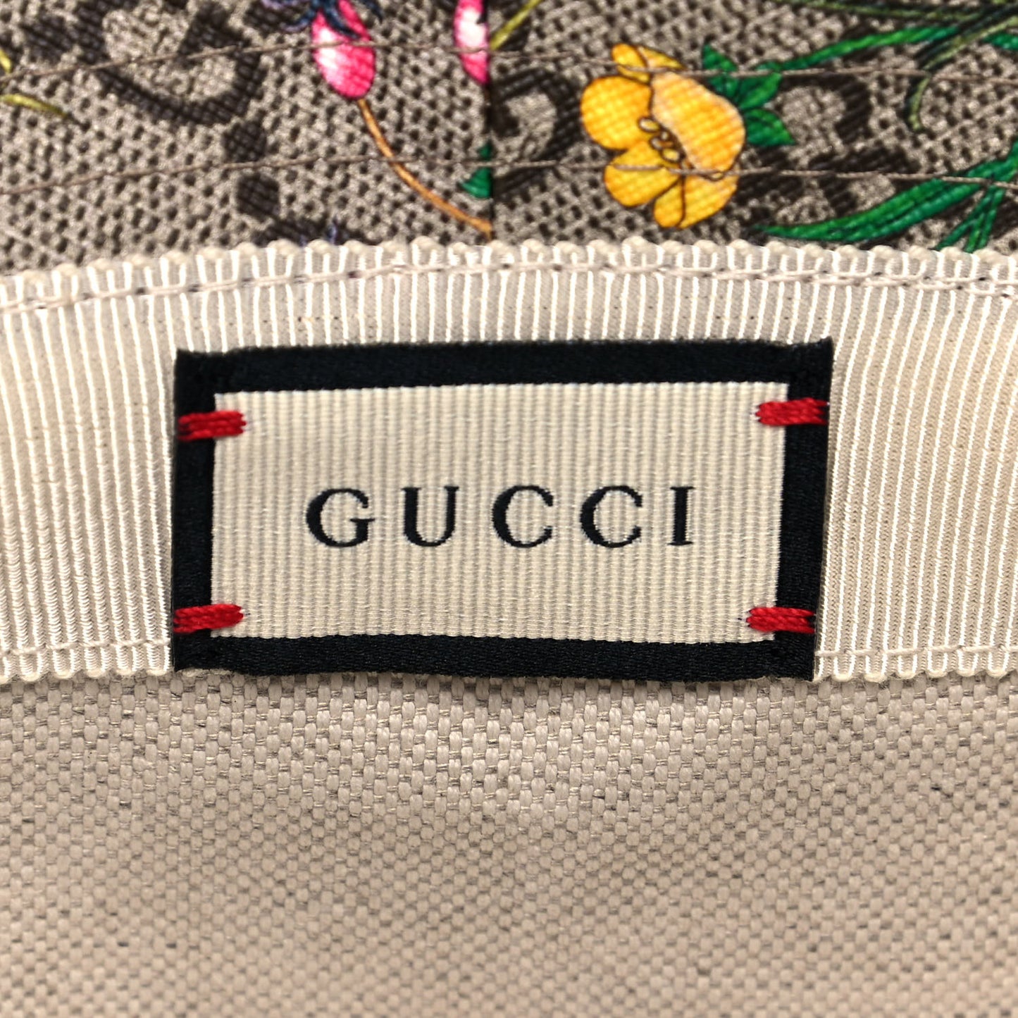 GG Supreme Monogram Flora Bucket Hat 56 White