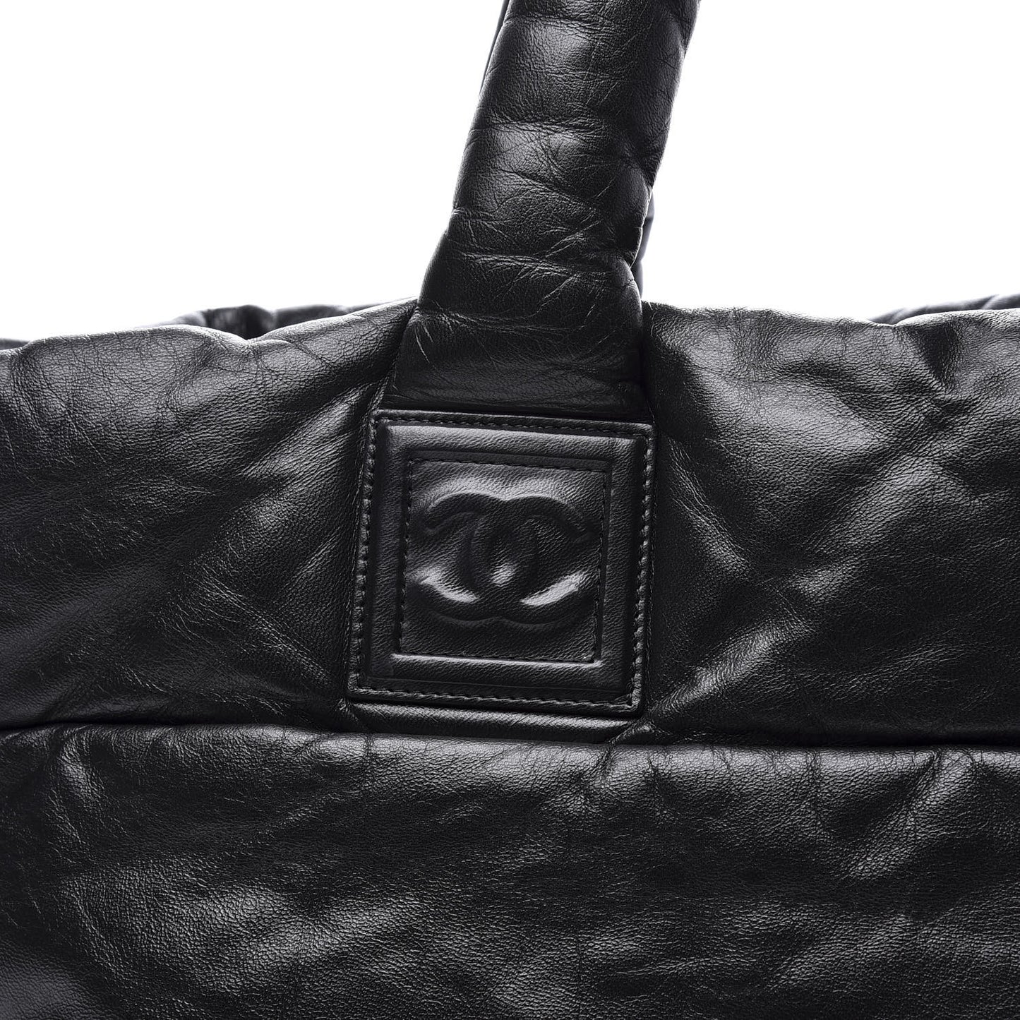 Lambskin Quilted Medium Coco Cocoon Reversible Tote Black