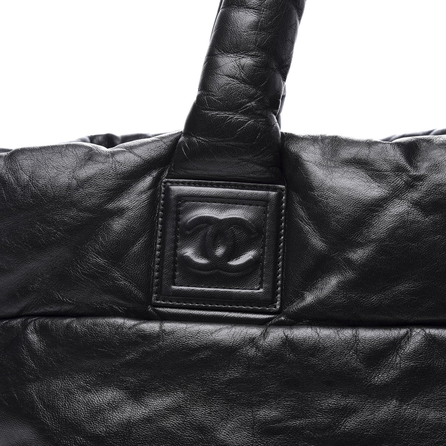 Chanel Lambskin Quilted Medium Coco Cocoon Reversible Tote Black 10 of 17