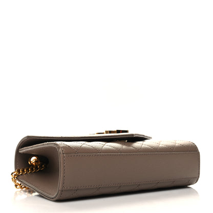 Saint Laurent Grain De Poudre Textured Mixed Matelasse Triquilt Small Monogram Satchel Taupe 4 of 9
