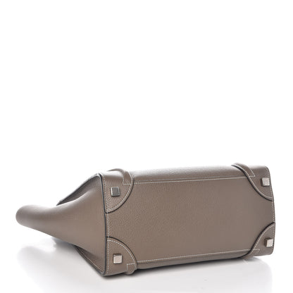 Celine Drummed Calfskin Micro Luggage Souris 4 of 8