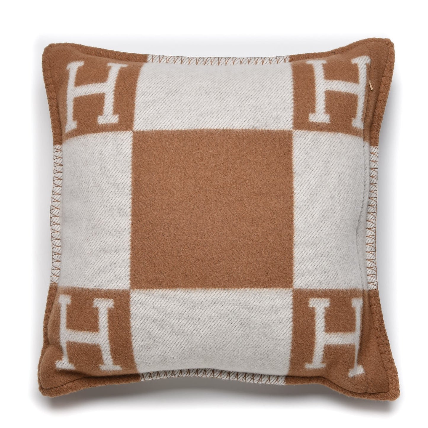 Wool Cashmere Avalon Pillow PM Ecru Camel