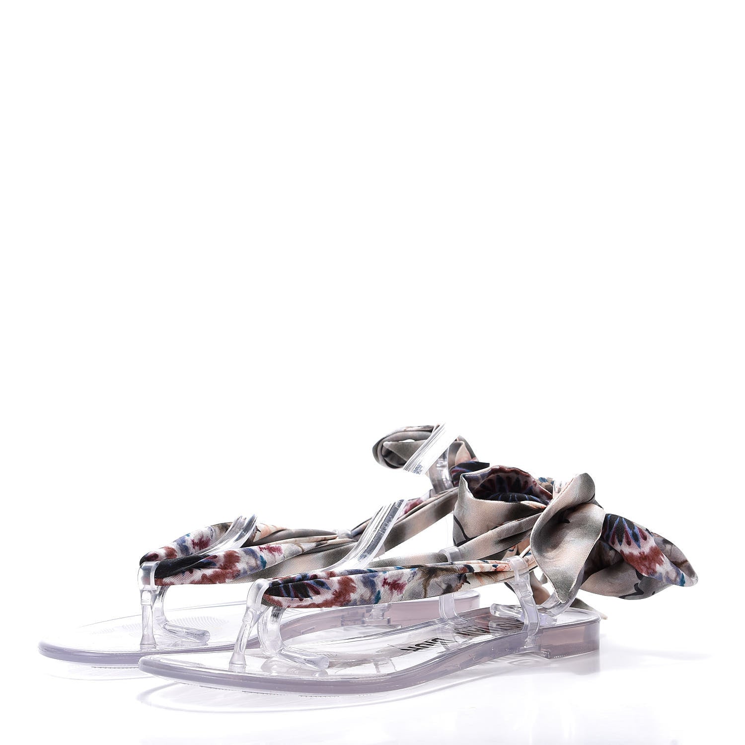 Christian Dior PVC Silk KaleiDiorscopic Mitzah Scarf Thong Sandals 39 Multicolor 3 of 8