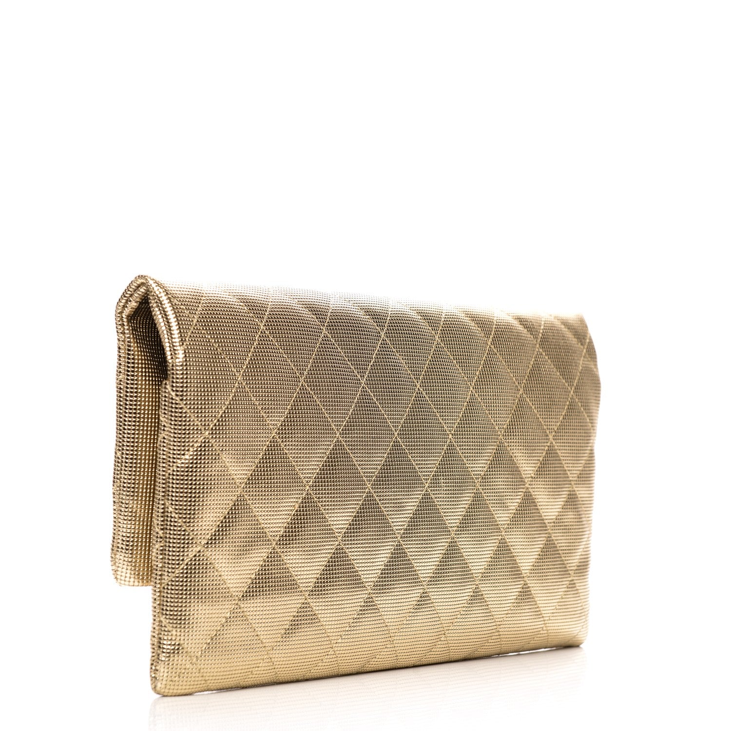 Chanel Metallic Calfskin Quilted Pixel Effect CC Beauty Clutch Dark Gold 3 of 8