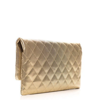 Chanel Metallic Calfskin Quilted Pixel Effect CC Beauty Clutch Dark Gold 3 of 8