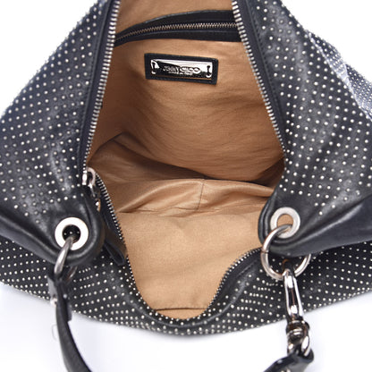 Jimmy Choo Lambskin Studded Solar Hobo Black 5 of 13