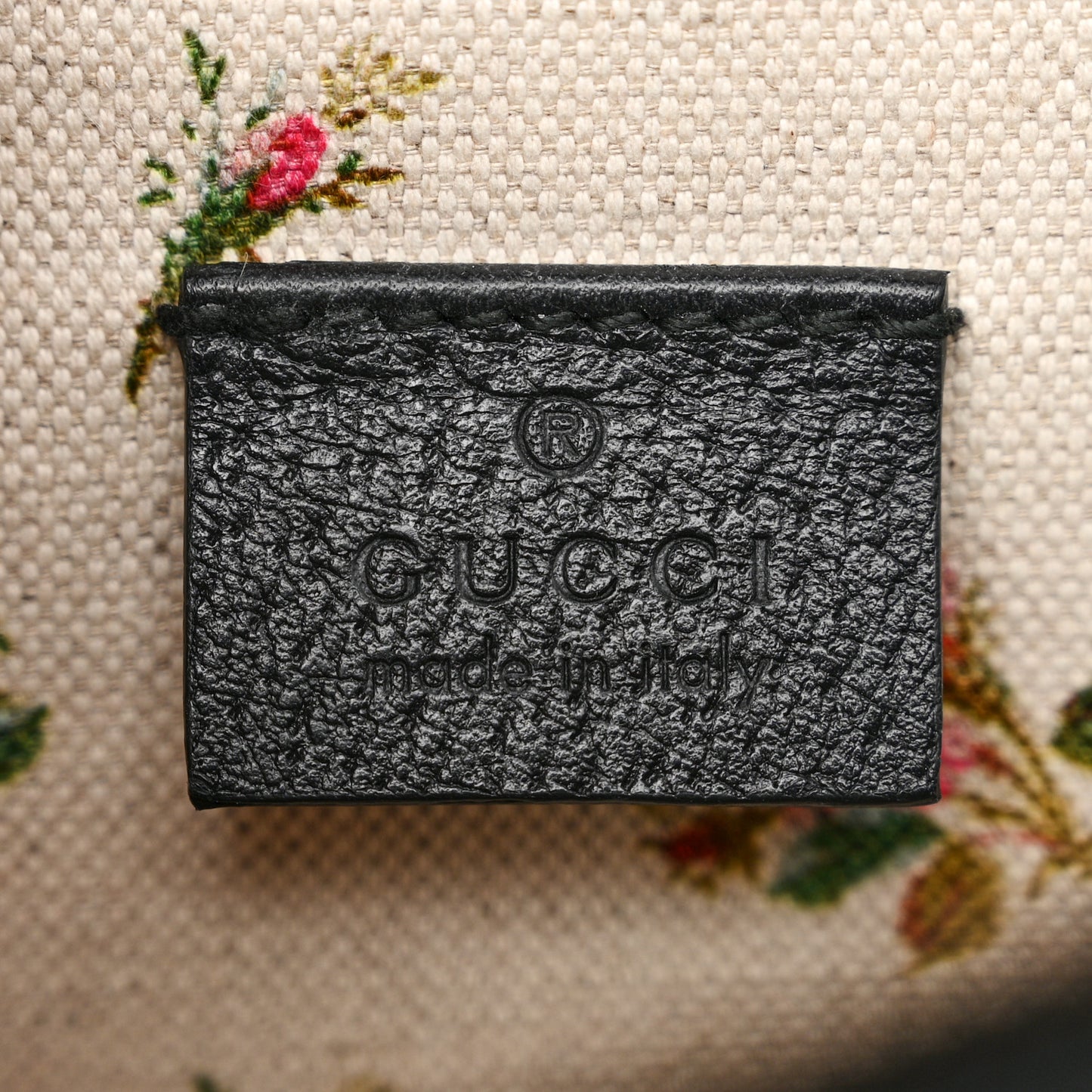 Calfskin Web Floral Embroidered Medium Dionysus Shoulder Bag Black