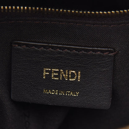 Fendi X FILA Glazed Fabric Vitello Century FF 1974 Mania Mini Backpack Mogano Panna Blueberry 6 of 9