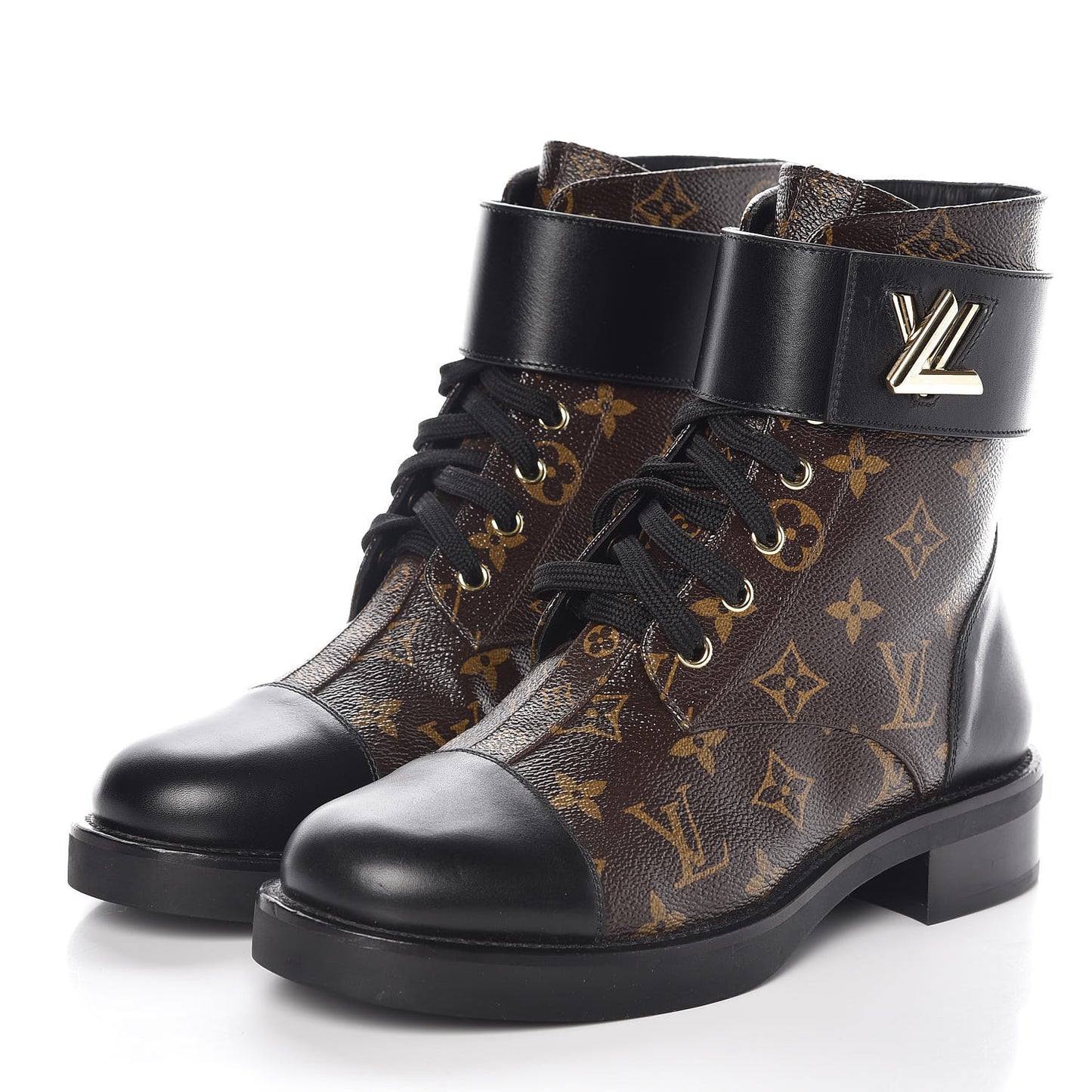 Calfskin Monogram Wonderland Flat Ranger Boots 39 Black