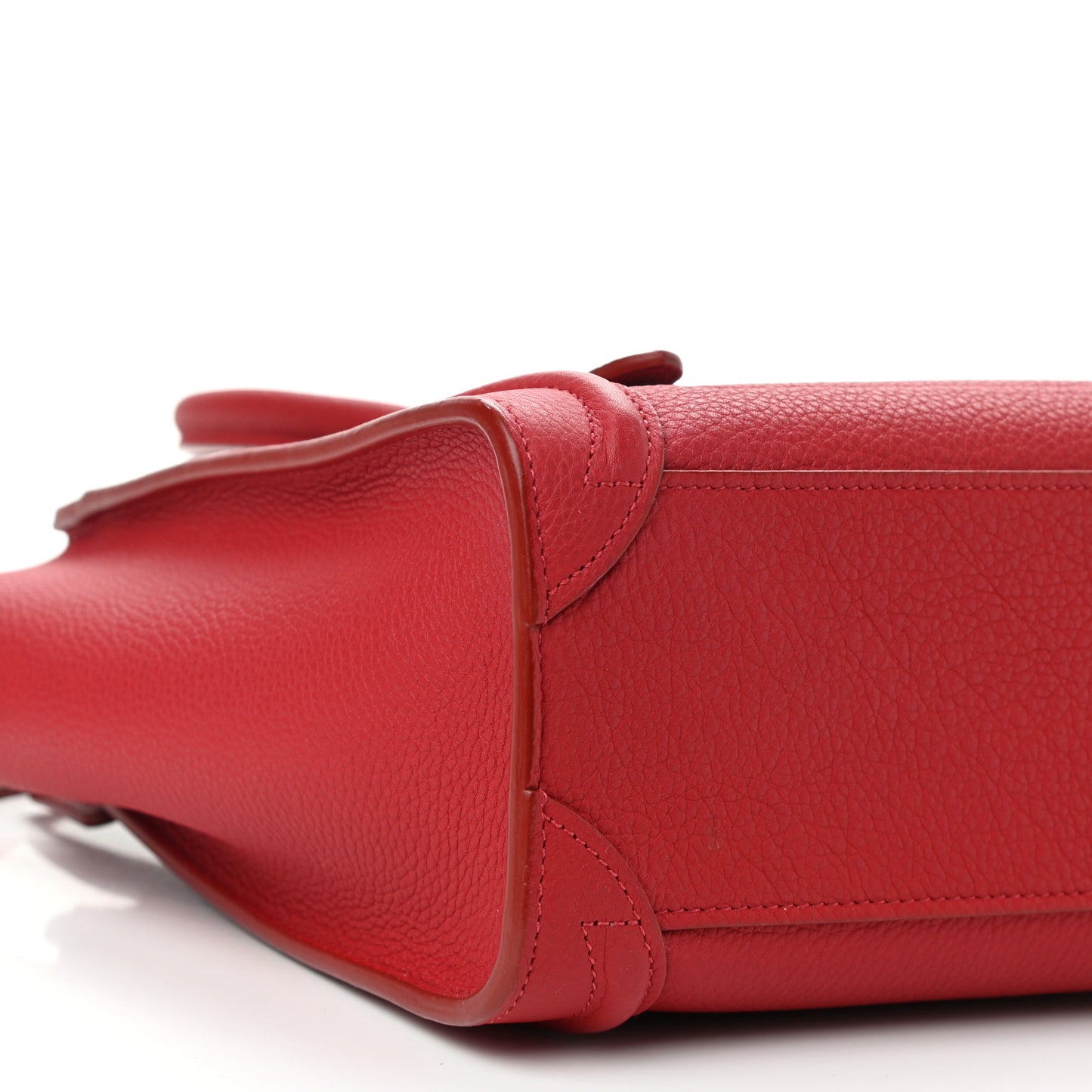 Drummed Calfskin Nano Luggage Red
