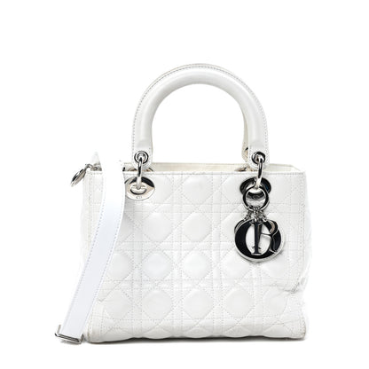 Christian Dior Lambskin Cannage Medium Lady Dior White 1 of 12