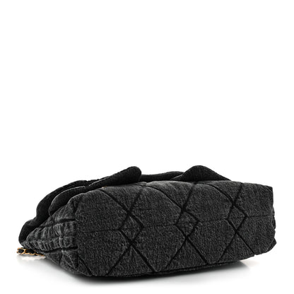 Chanel Washed Denim Quilted Maxi Flap Bag Black 4 of 10