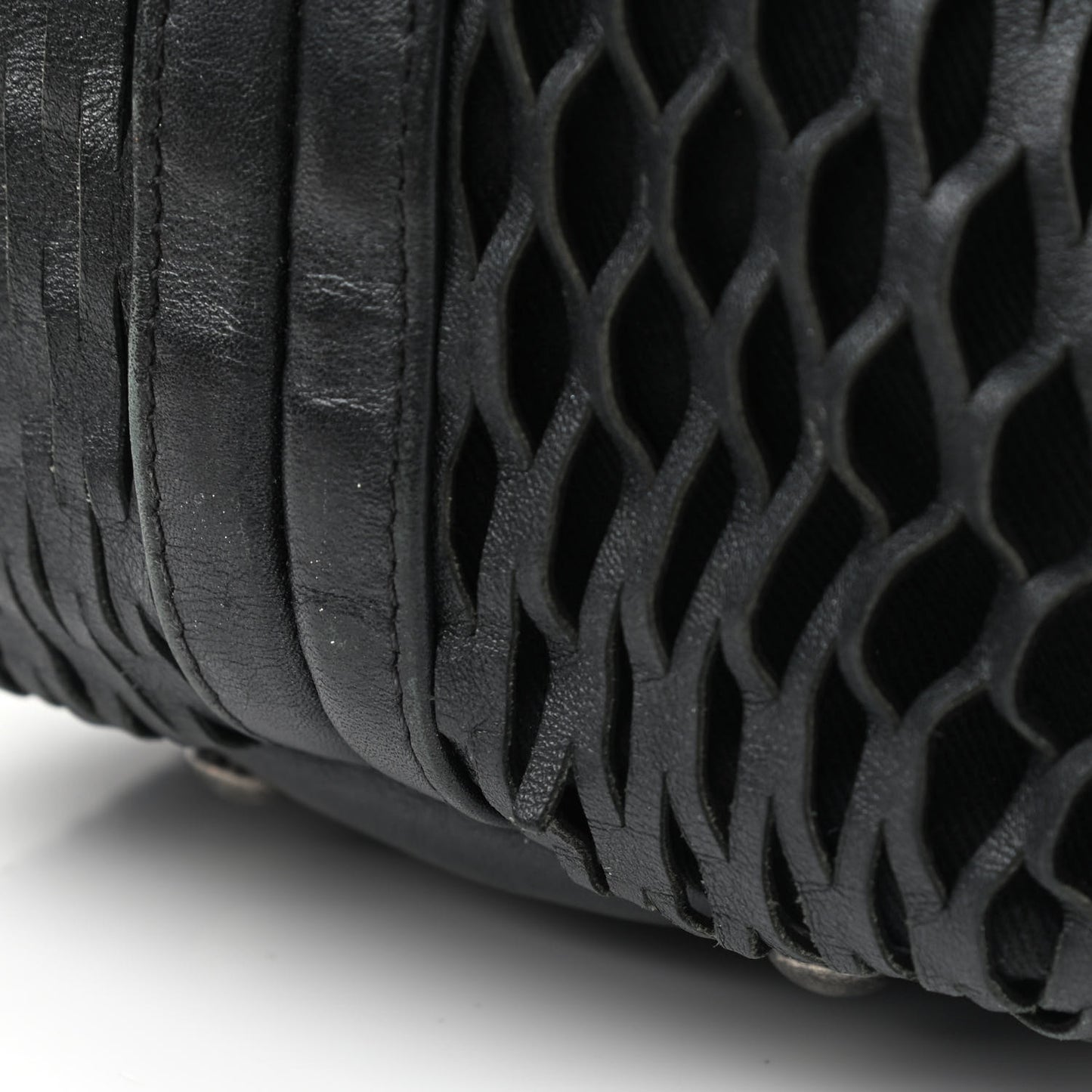 Calfskin Laser Cut Perforated CC Tote Black