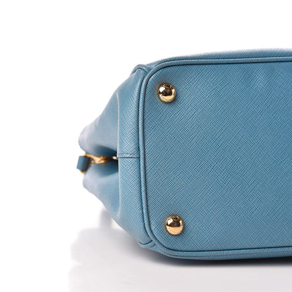 Prada Saffiano Galleria Small Double Zip Tote Turchese 8 of 17