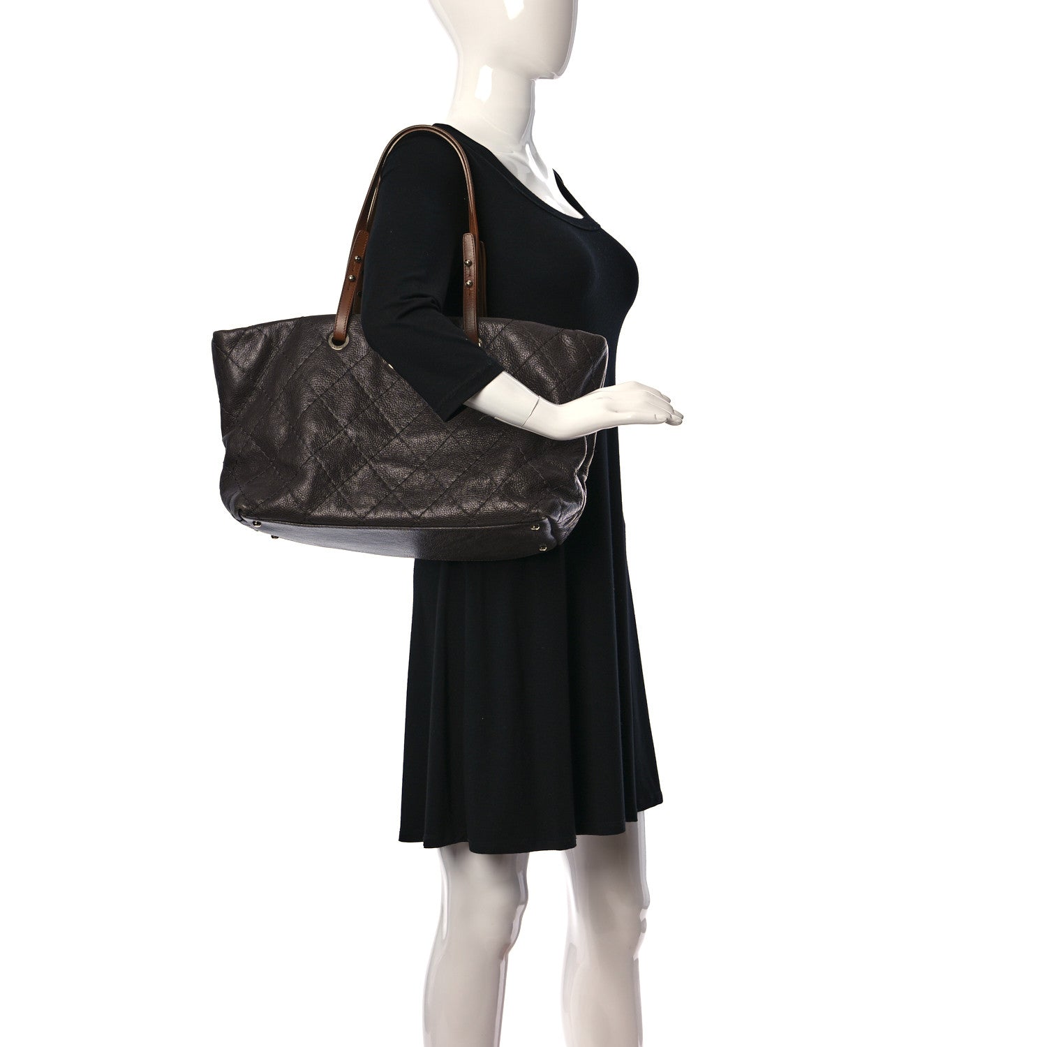 Chanel Glazed Calfskin Large On The Road Tote Grey 2 of 10